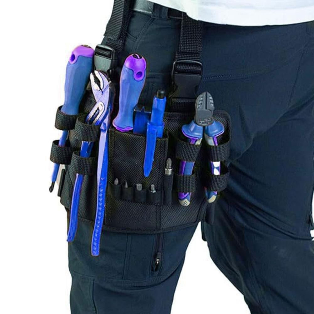 Tool Pouch with Belt Clip, Tool Bag for Leg, Electrician Tool Pouch, Leg Pocket Pouch, Tool Holder for Electrician, Multiple Pockets for Hand Tools