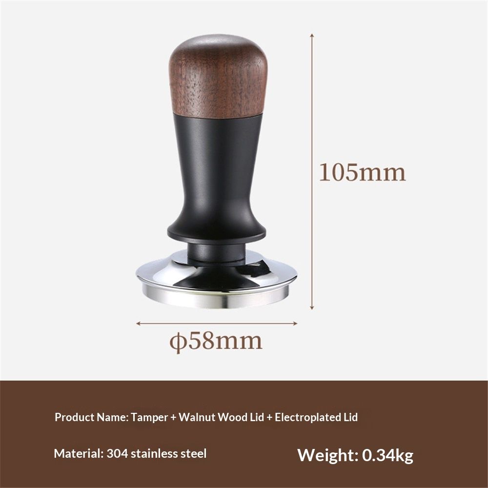 58mm espresso pot, stainless steel corrugated base coffee pot, spring-loaded espresso pot, and walnut wood lid — image 5