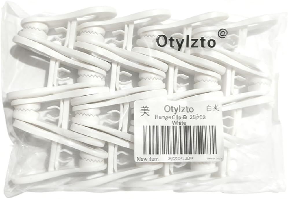 20 Pcs Multi-Purpose Clips for Hangers, White Clothes Hanger Clips, Standard Plastic Hanger โ image 4