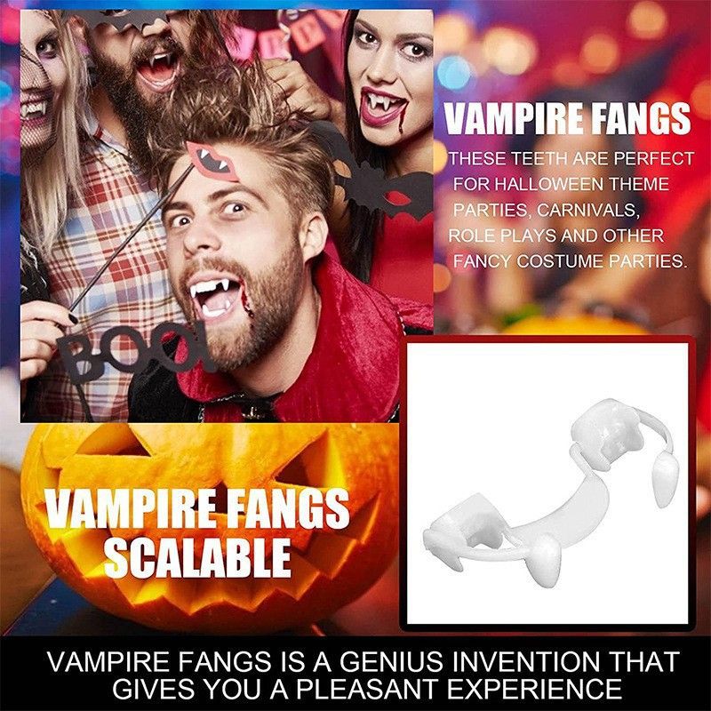 Up and down telescopic braces, vampires, fangs, spoofs, teeth, parties, dances, dress ups, cosplay props, Halloween costumes — image 2