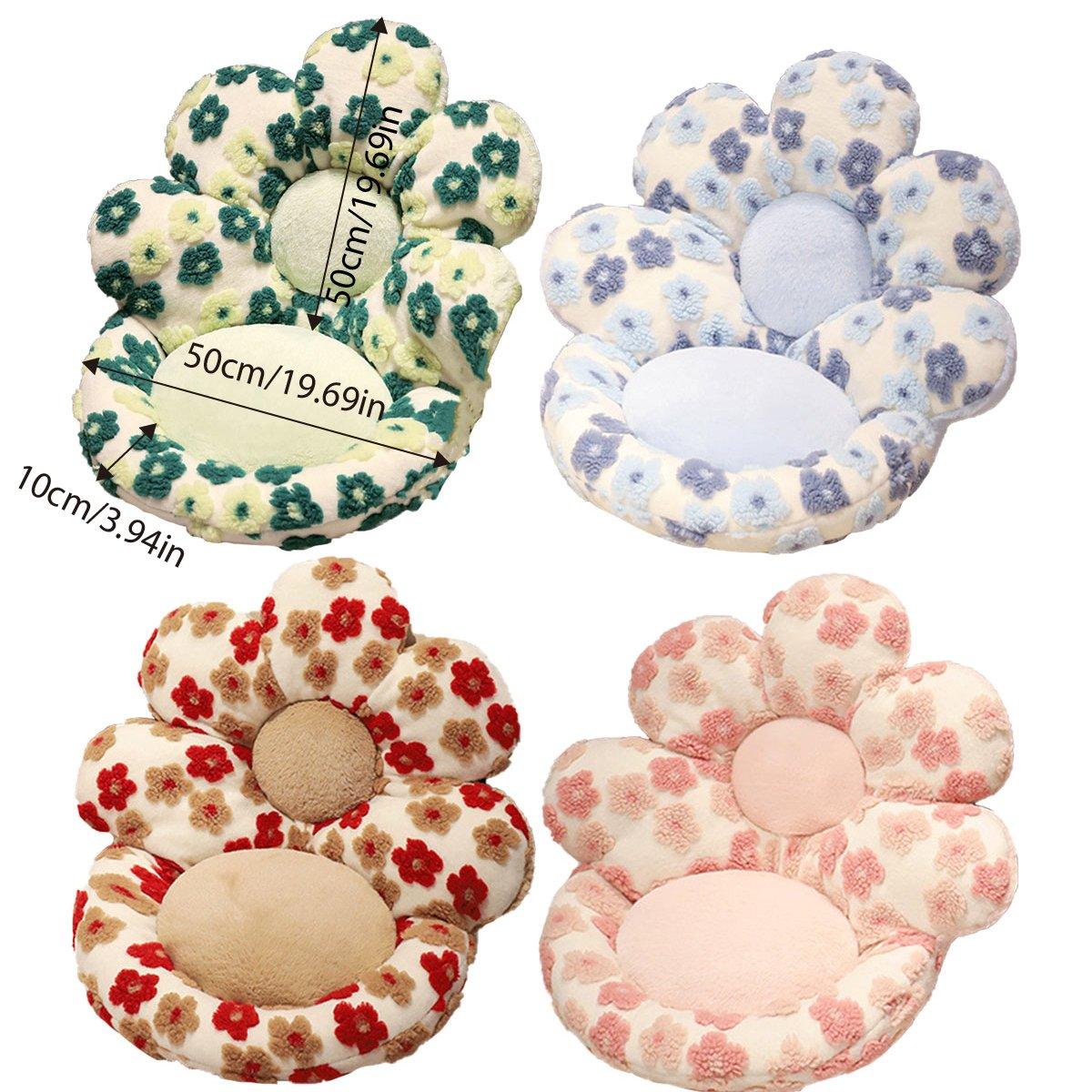 Cute Soft Seat Cushion Flower Shaped Lazy Sofa Pad for Office Chairs and Home Use - Green — image 3