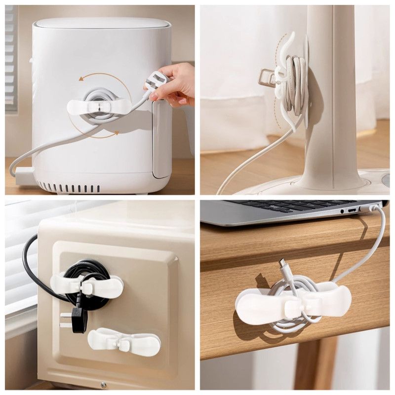 Cord Winder, Home Appliance Plug Holder, Invisible Cable Organizer for Kitchen Counter, 3-Pack - Clear — image 6