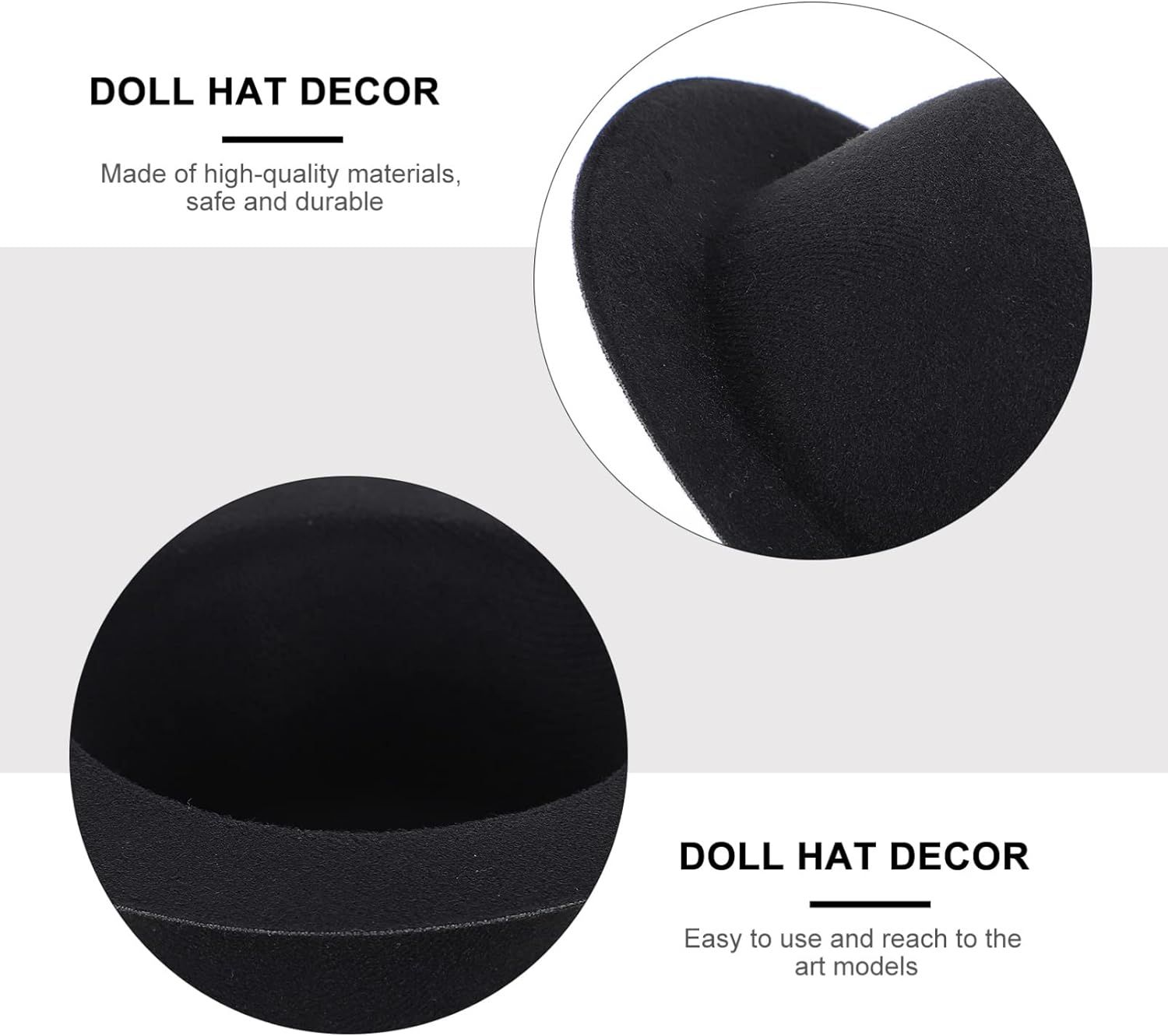Mini Felt Top Hats DIY Black Felt Top Hats Miniature Formal Hats for DIY Crafts Snowman Ornaments,4pcs(Black) โ image 4