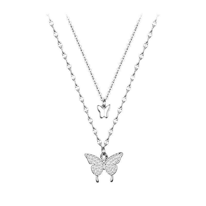 Butterfly Double Necklace Feminine Cold Wind Style Collarbone Chain Jewelry โ image 2