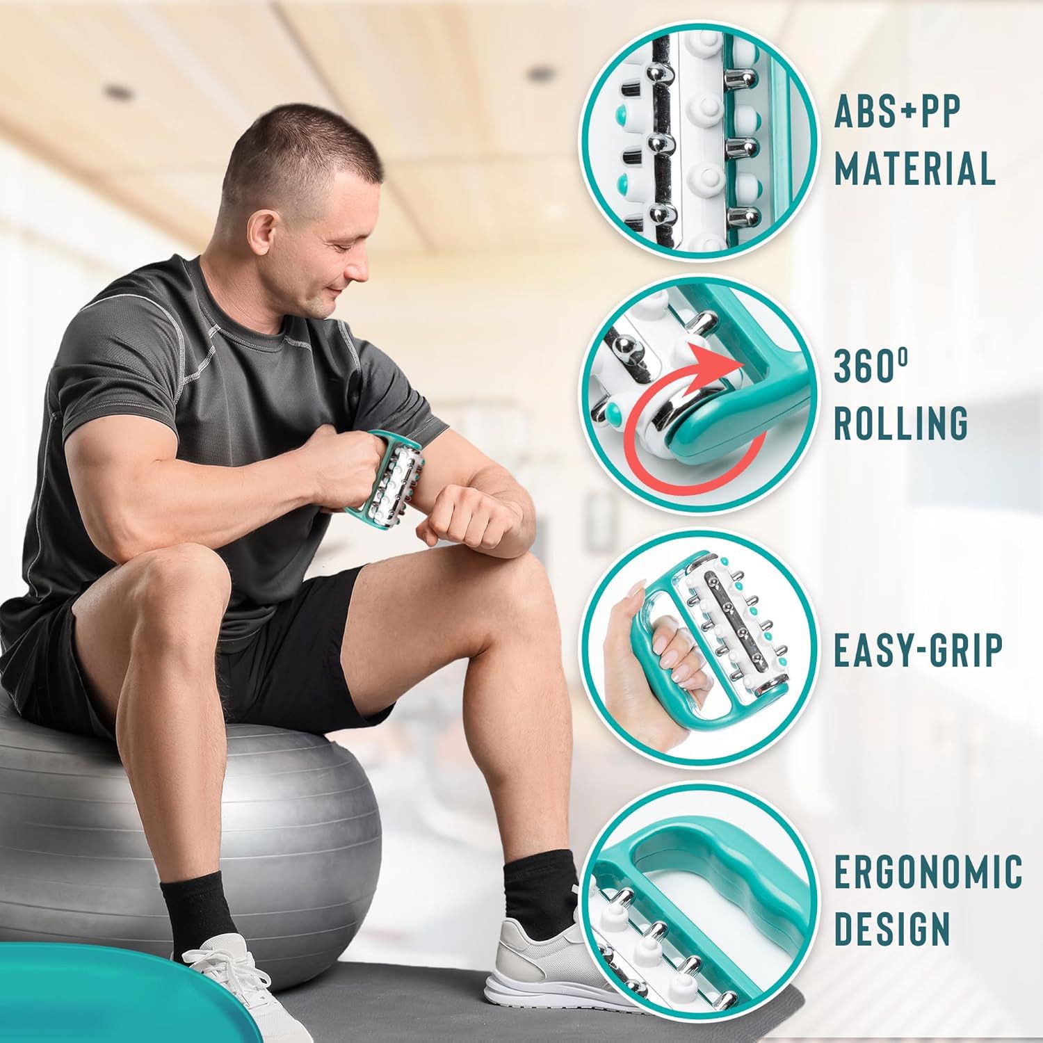 2pc Electroplated Massage Roller Releases Breaks Down Fat Lumps Lymphatic Drainage Deep Tissue Muscle Massage Roller Handheld Body Massager For Legs โ image 5