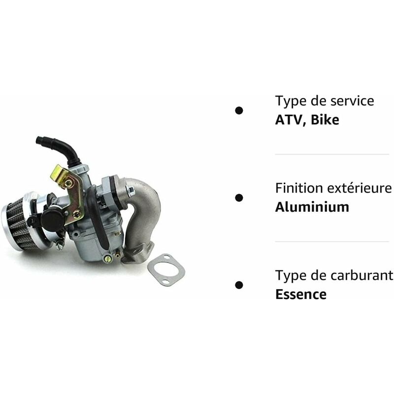 PZ19 Carburetor Kit for 50cc 70cc 90cc 110cc ATV Dirt Bike Quad with 19mm Carb Compatible with Taotao Sunl — image 4