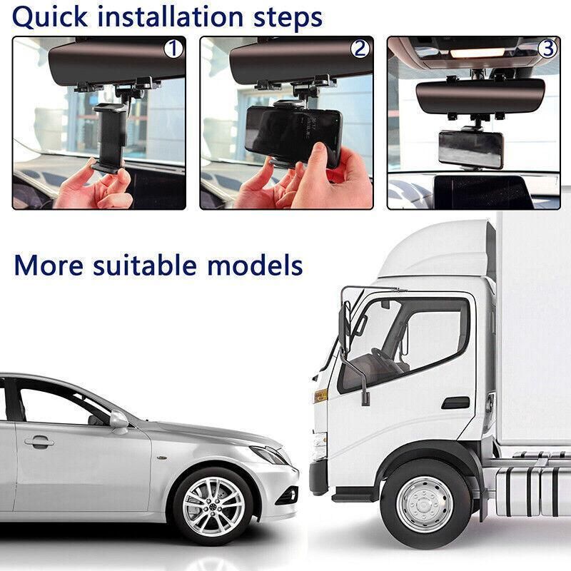 Rear View Mirror Phone Holder 360 Degree Rotation Car Mount for Smartphone โ image 3