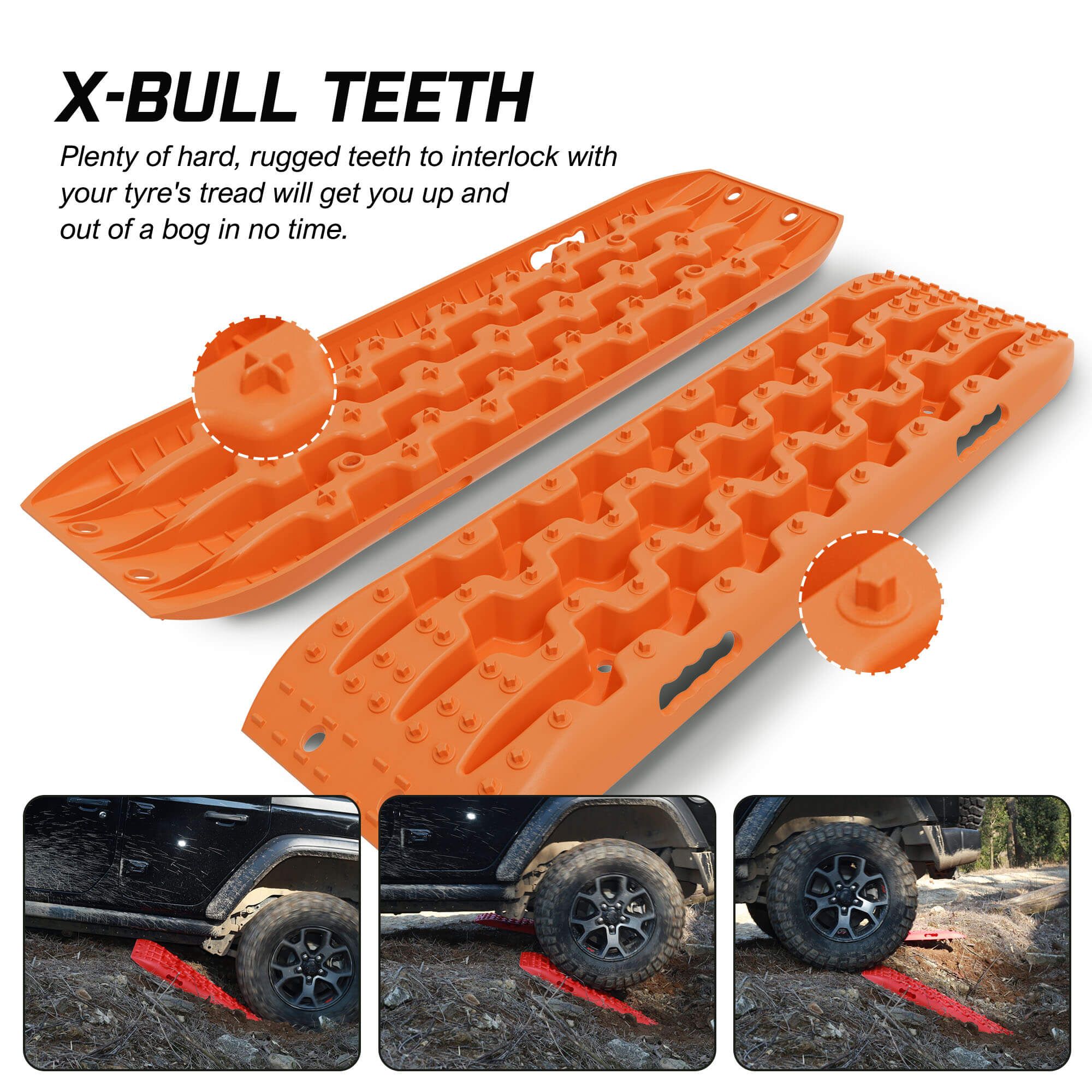 X-BULL Recovery tracks Sand tracks KIT Carry bag mounting pin Sand/Snow/Mud 10T 4WD-Orange Gen3.0 โ image 6