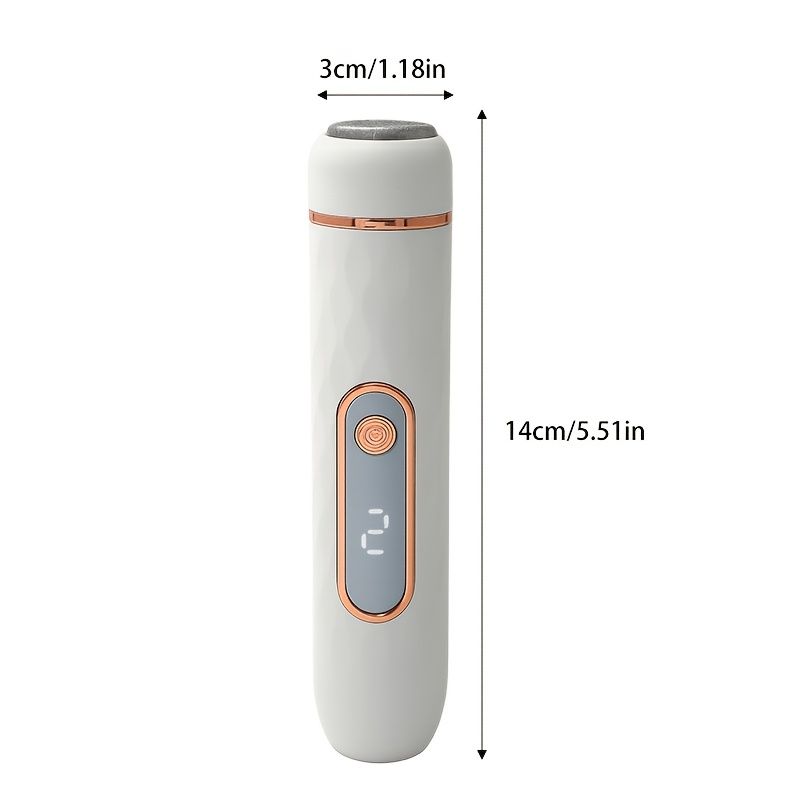 Electric Foot File, Automatic Callus Remover, Rechargeable Portable Pedicure Device with Replaceable Heads for Cracked Heels White — image 3