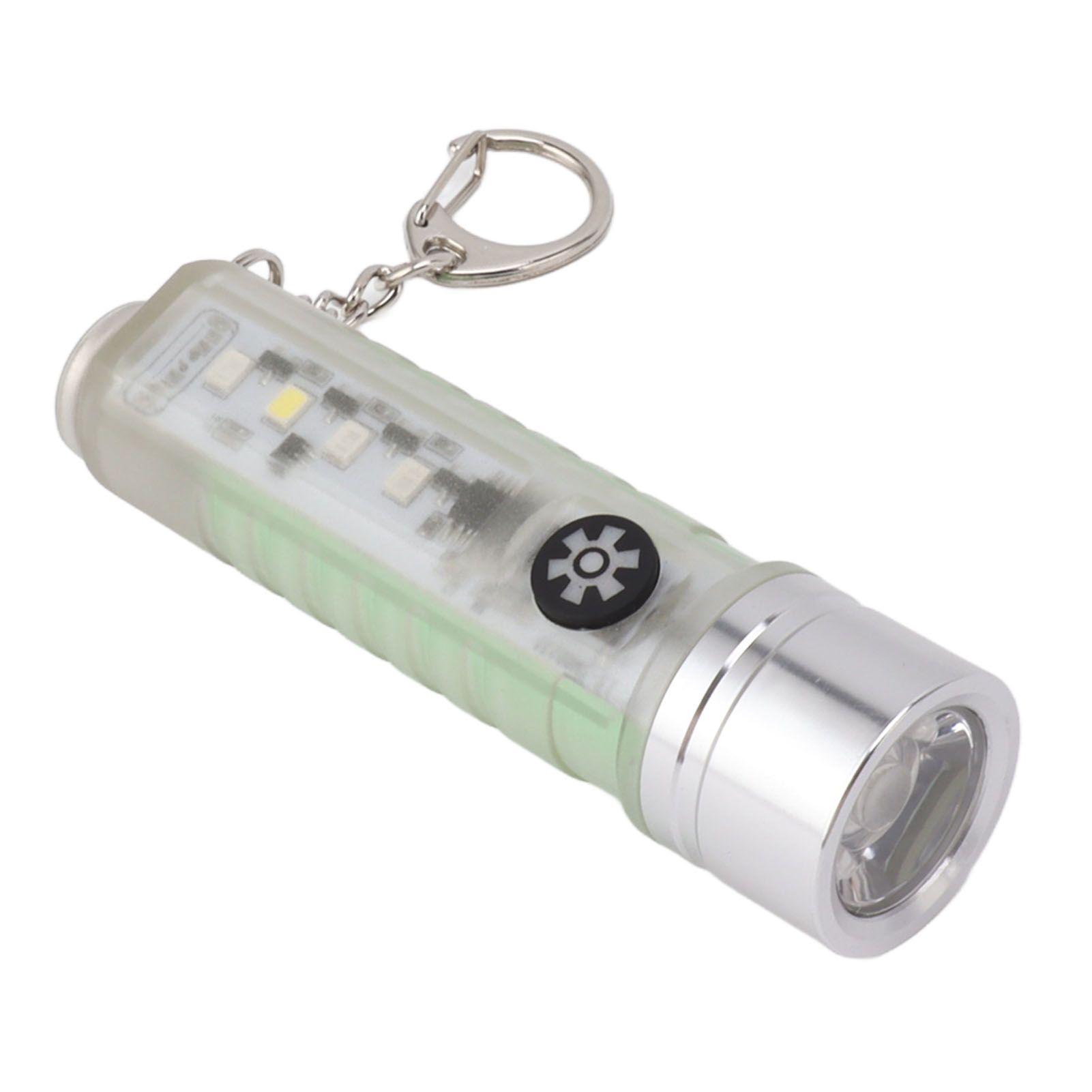 White Small Keychain Flashlight USB Type C Rechargeable IP65 Waterproof LED Mini Keyring Flashlight — image 3