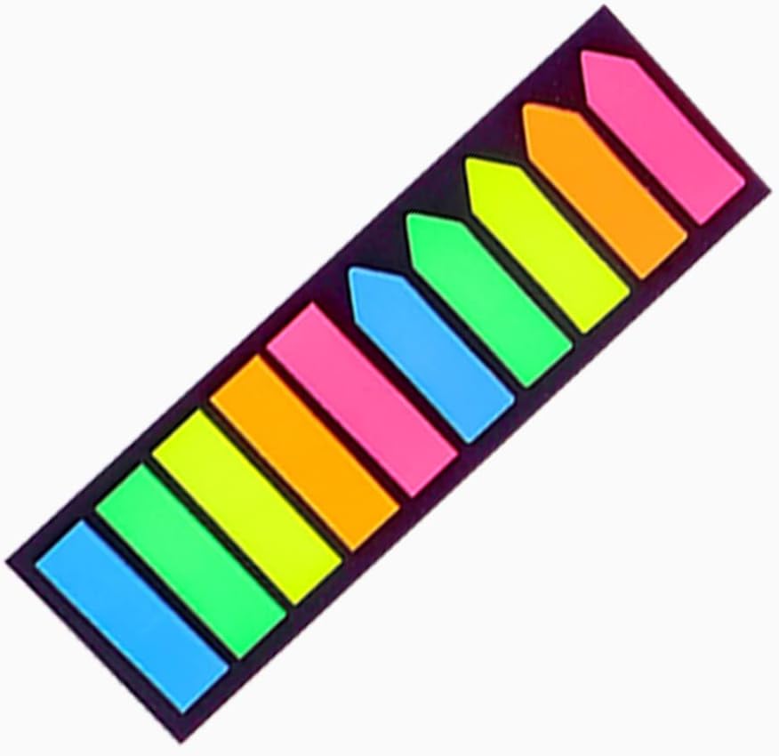 Sticky note labels, 200 sticky note labels, sticky note bookmarks in 2 shapes, mini file labels for marking pages and jotting down inspiration