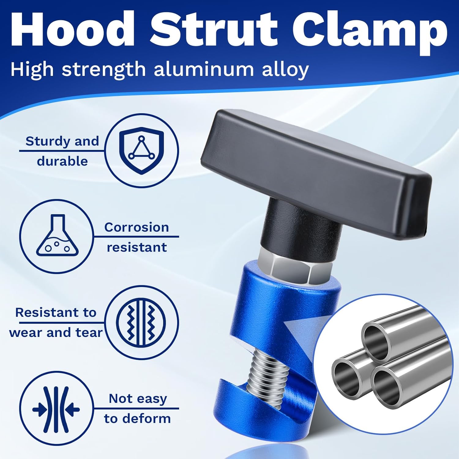 2 PCS Car Hood Prop Struts Clamp, Hood Strut Clamp, Car Lift Support Retaining Clip, 0.43 Inch Hood Lift Support Clip for Car, Automotive Tools for Tailgate — image 4