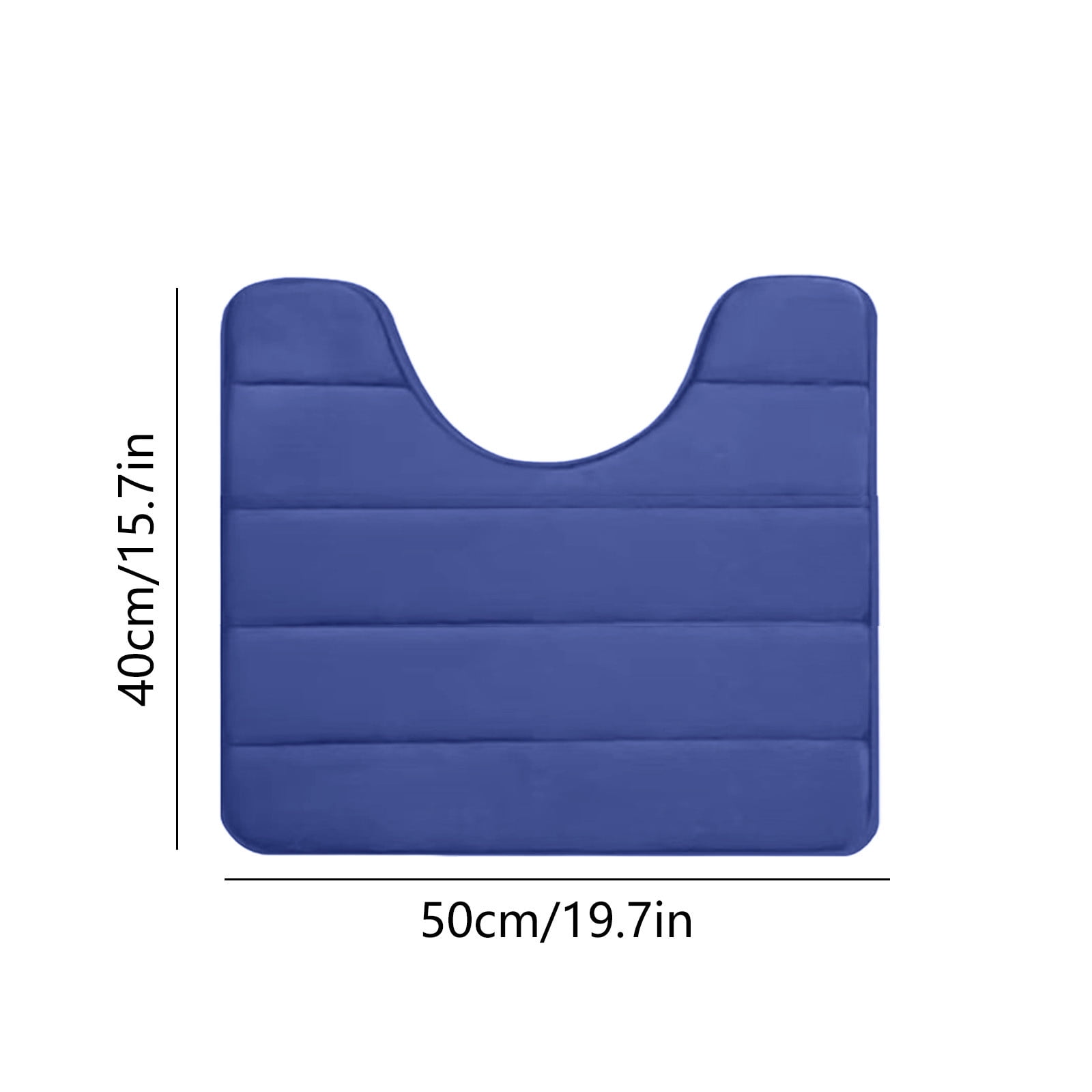 Memory Foam Toilet Rug, Non-Slip Bathroom Rugs, Toilet Rugs U Shaped Washable, Commode Contour Rug, Soft Comfortable Super Water Absorption #1_Blue — image 3