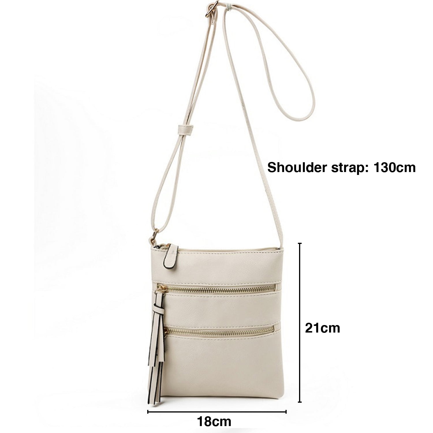 Small Crossbody Purses for Women Multi Pocket Travel Bag Over The Shoulder with Extra Long Strap - Beige โ image 3