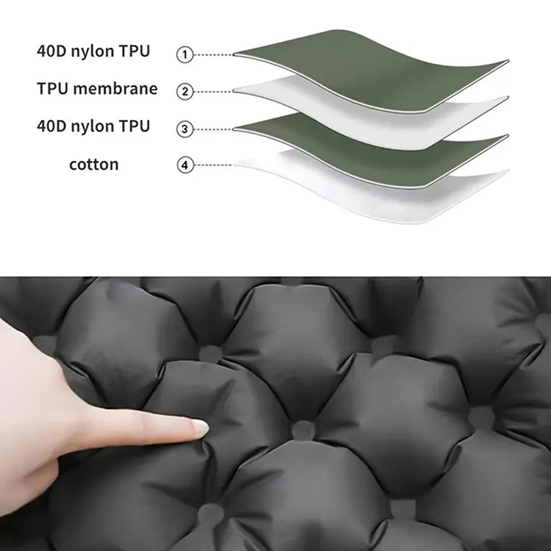 Inflatable Seat Cushion - Portable 40x30x5cm Camping Pad in Olive Green — image 2