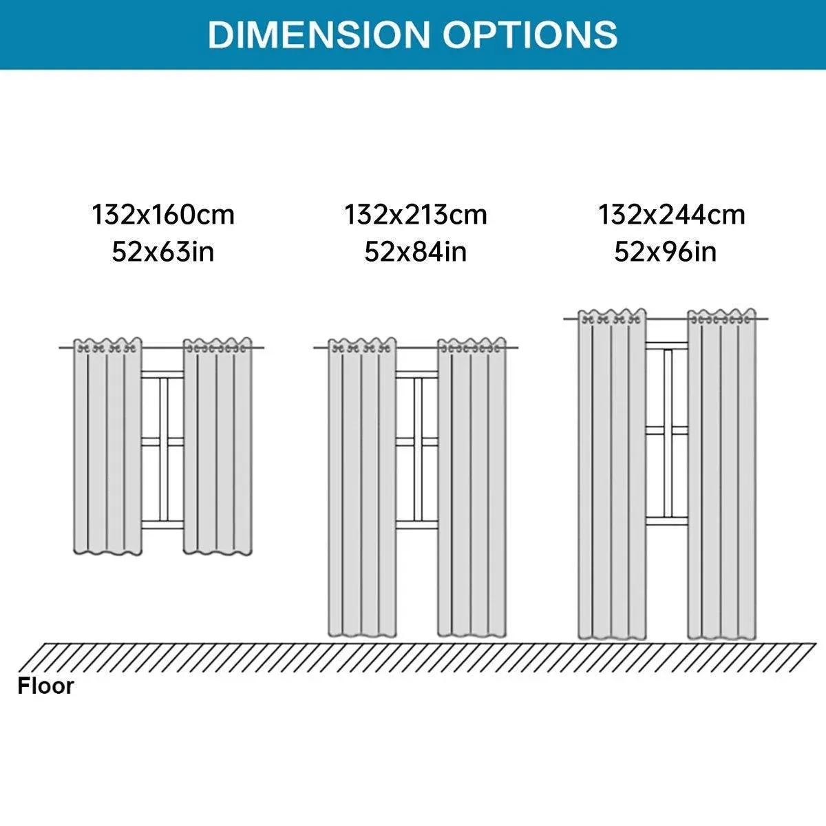 2pcs Semi Blackout Curtain Fabric Solid Colour Home Decor Drapes for Living Room - Black - 132 × 213cm — image 3
