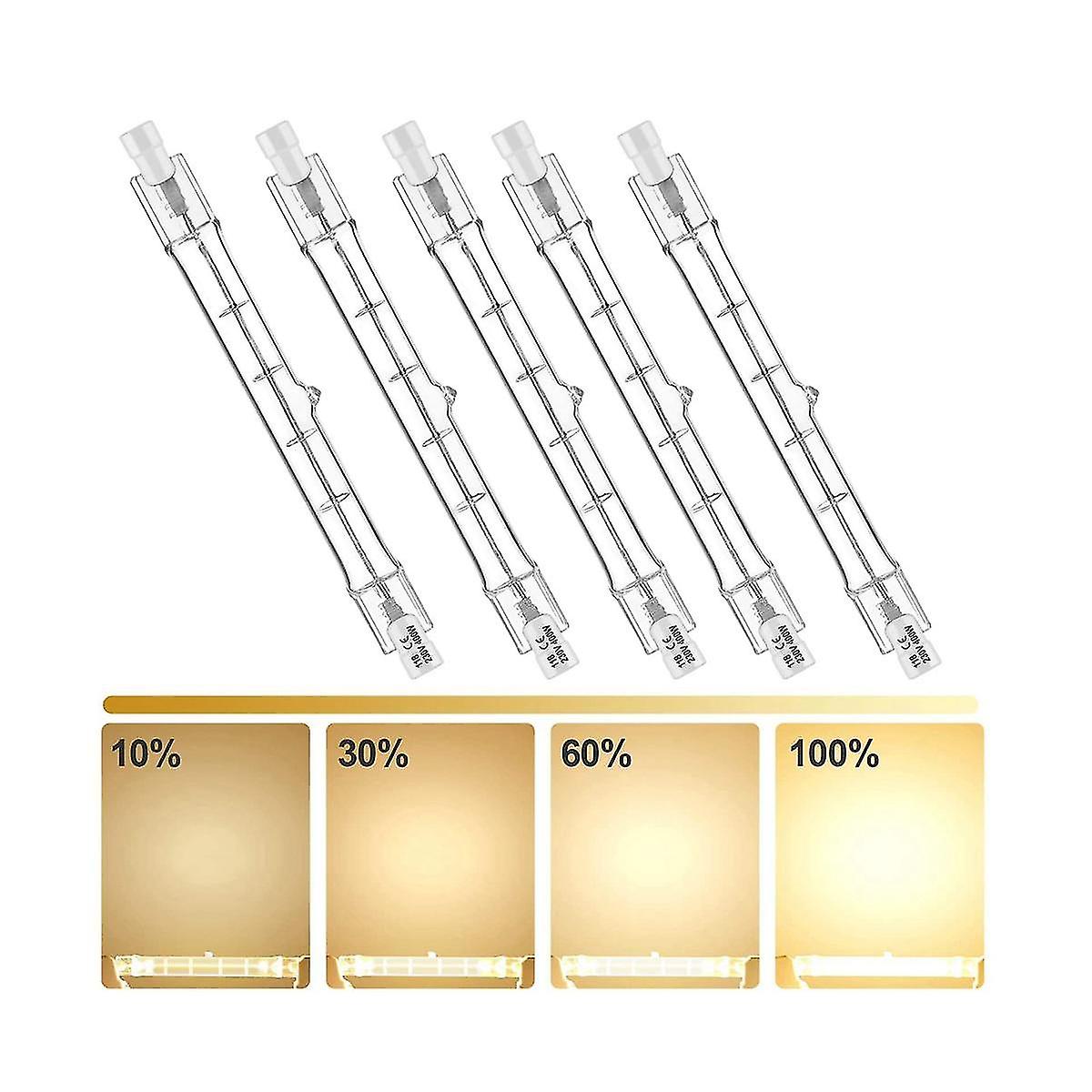 5-pack R7s 118mm 300W 220V—240V, R7s Halogen Linear Light Source, Dimmable Halogen Lamp for Construction Works_MGF 200W — image 4