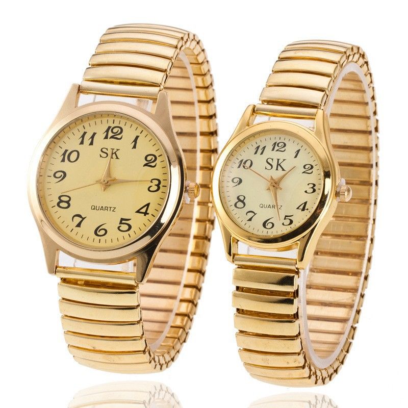 Quartz Watch Stainless Steel Elastic Band 38mm Golden white surface small size โ image 5