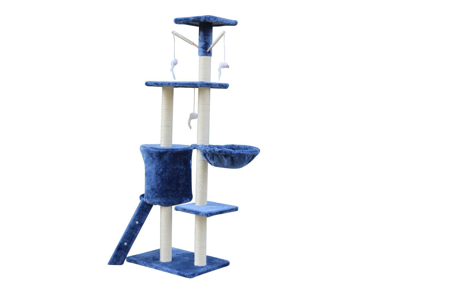 YES4PETS 138cm Cat Scratching Post Tree Post House Tower with Ladder-Blue โ image 2