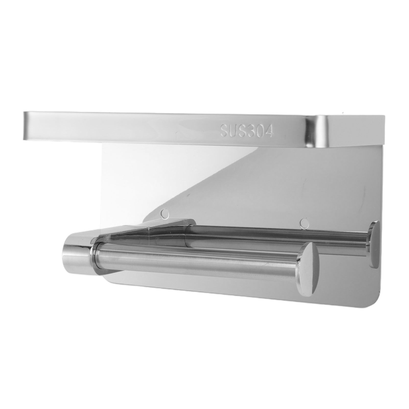 Toilet Paper Holder with Shelf Stainless Steel Minimalist Style Wall Mounted Waterproof Toilet Paper Roll Holder for Bathroom k9 Hem 304 โ image 5