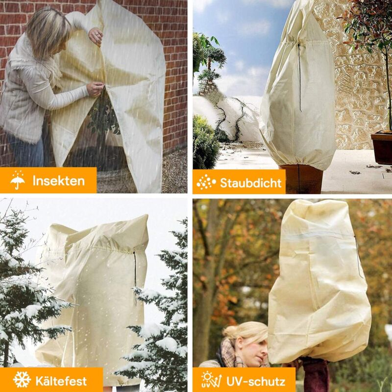 Plant Cover, Adjustable Plant Protection Cover With Zipper Drawstring, Reusable Frost-Proof Plant Protection Bag, 180 X — image 4
