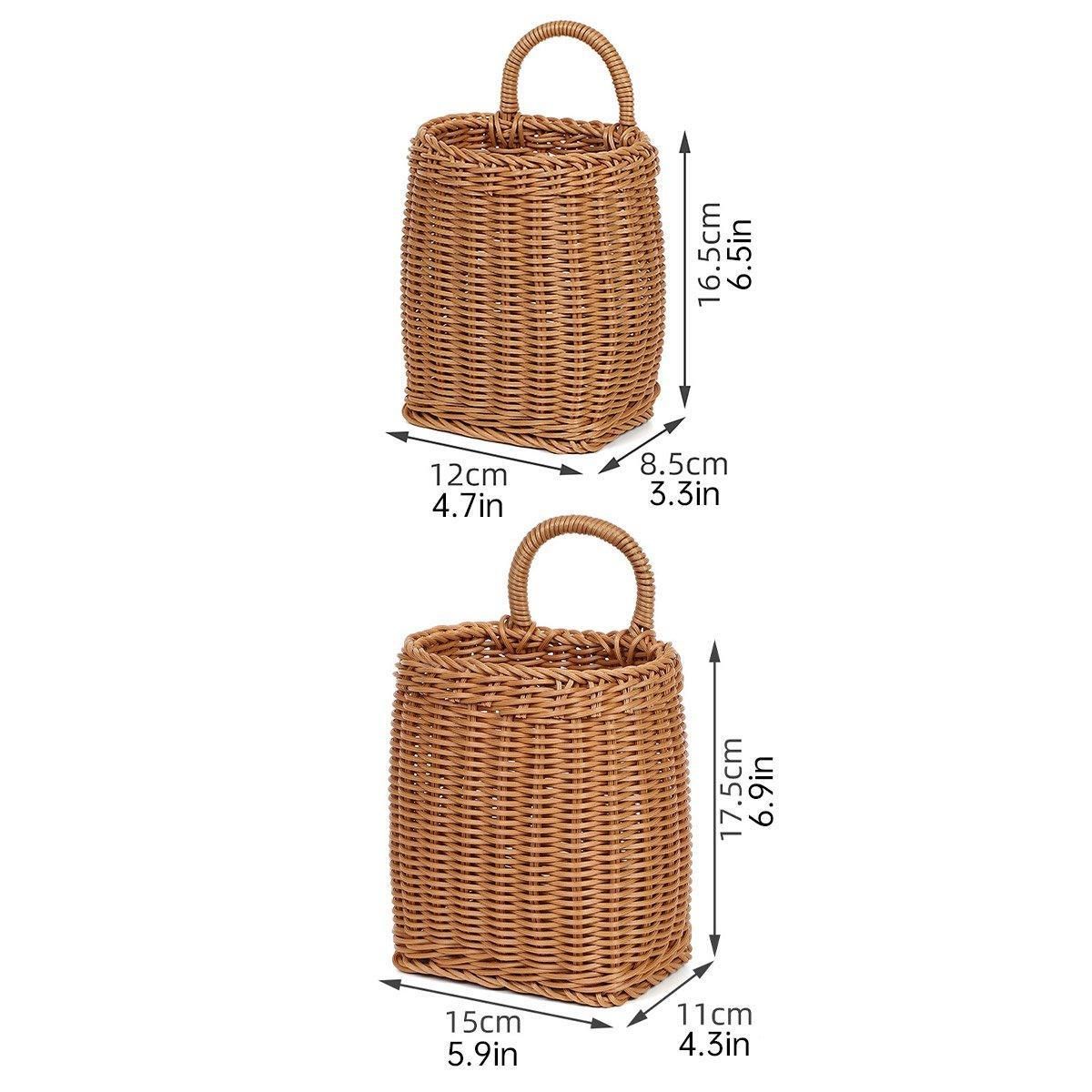 Vintage Wall Hanging Basket Kitchen Storage Basket Small Flower Basket Organizer - 12cm — image 4