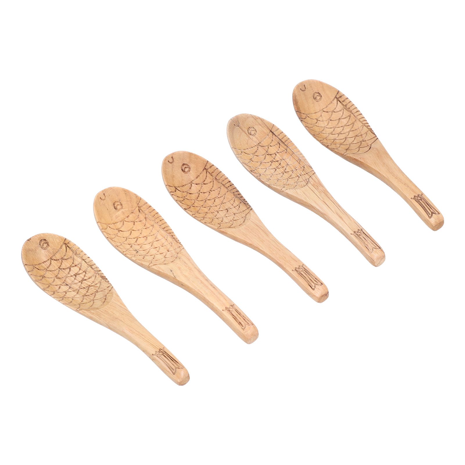 5Pcs Fish‑shaped Carved Rice Spoon Soup Spoon It Means More Than Every Year, Spoon Tableware — image 5
