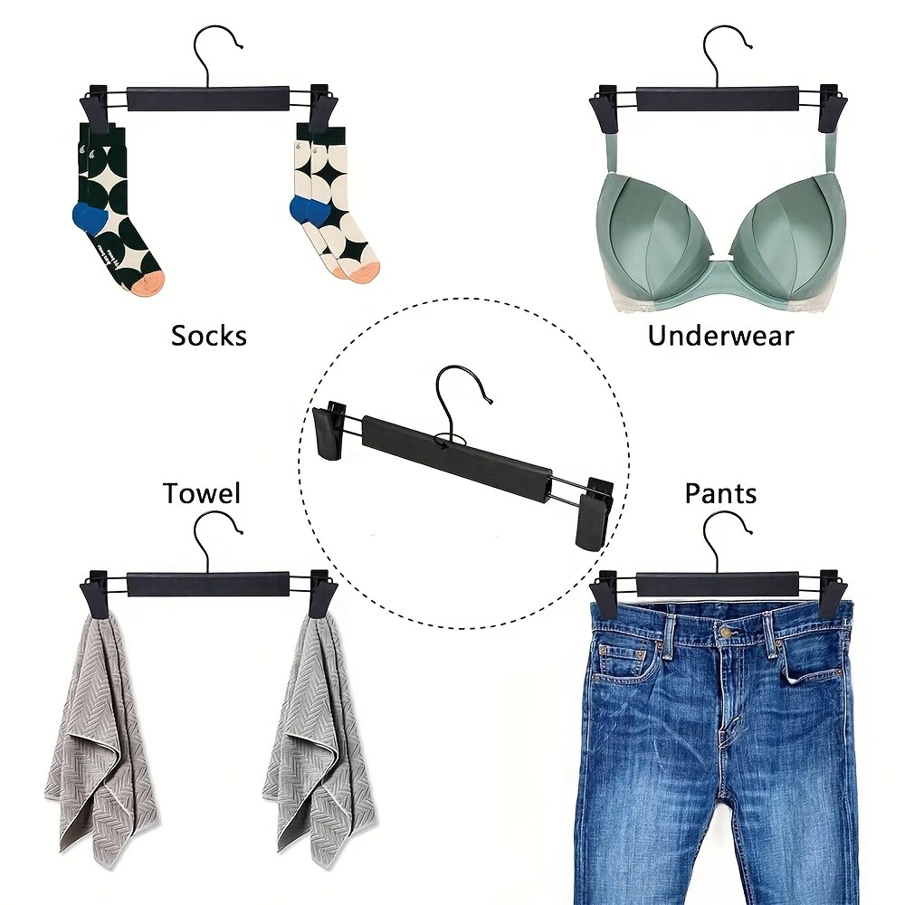 20pcs Super Anti-Slip Pants Hangers with Clips, Thickened Plastic Dual-Use Skirt/Pants Hangers, Seamless Anti-Mark Home Drying Racks, Wardrobe Organizer — image 4