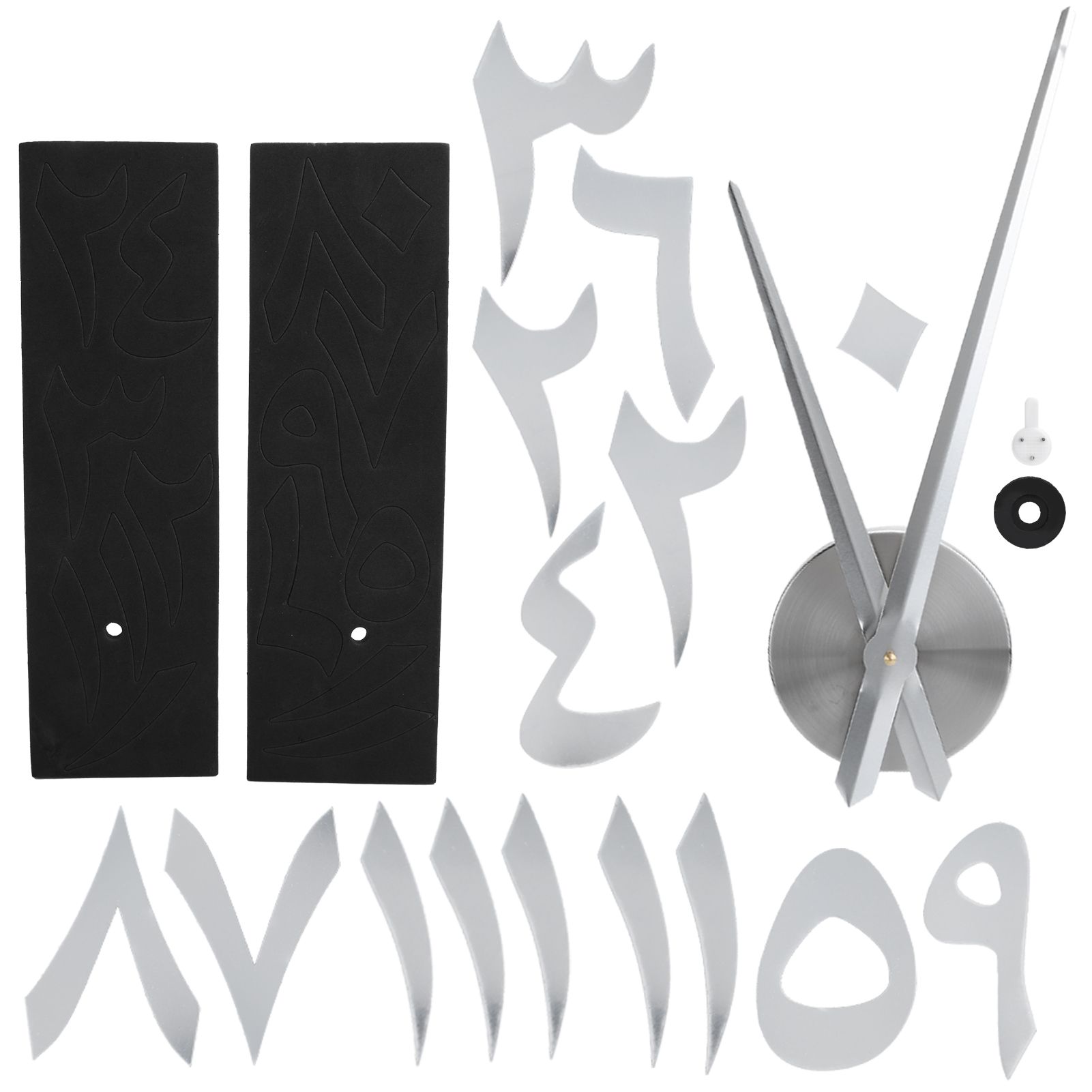 Wall Clock Innovative Modern Acrylic DIY Clock Set for Home Living Room DecorationSilver — image 5