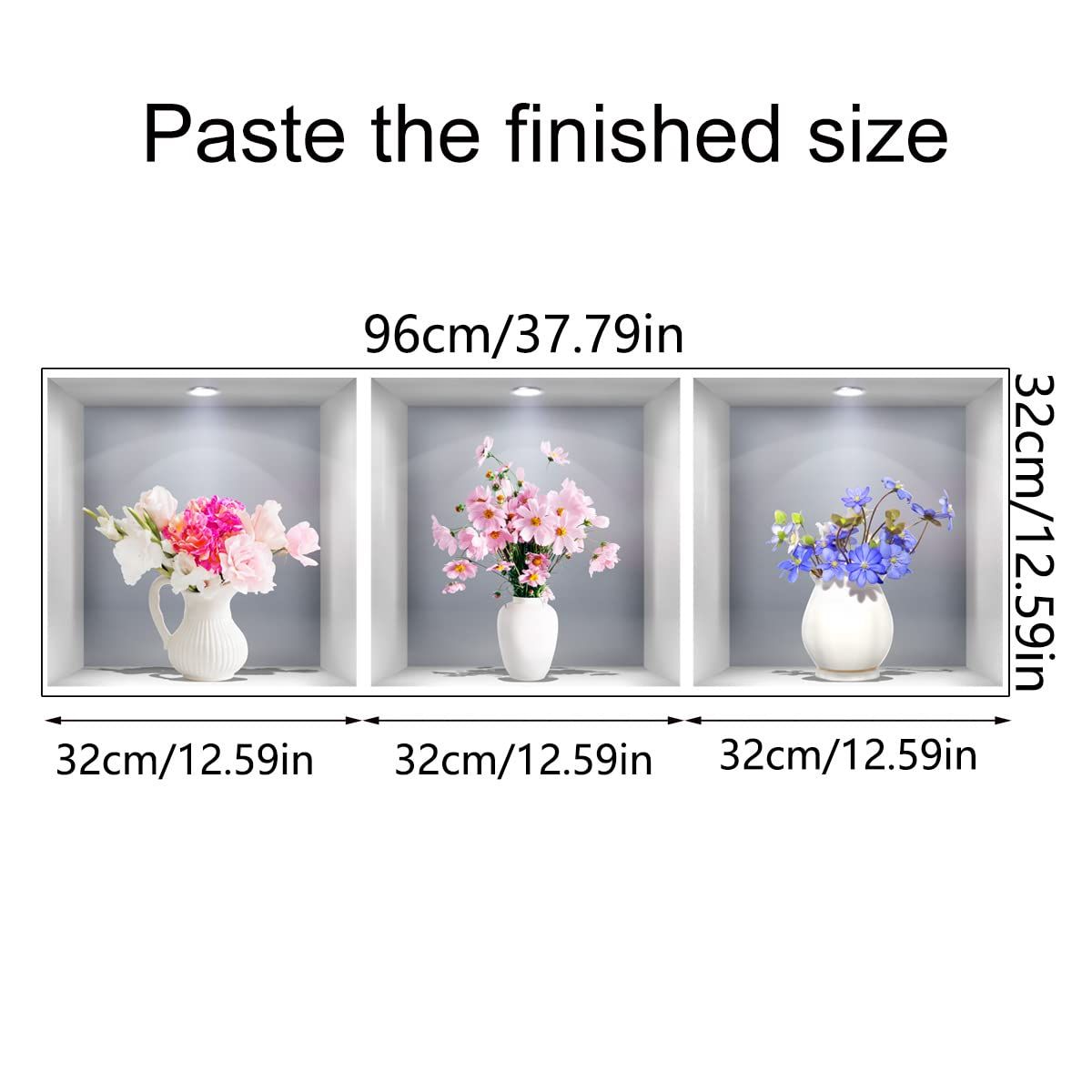 3D Vase Wall Stickers White Vases Daisy Flower Wall Decal DIY Rose Floral Wall Decor Removable Waterproof Wall Art (Vase Daisy) — image 4