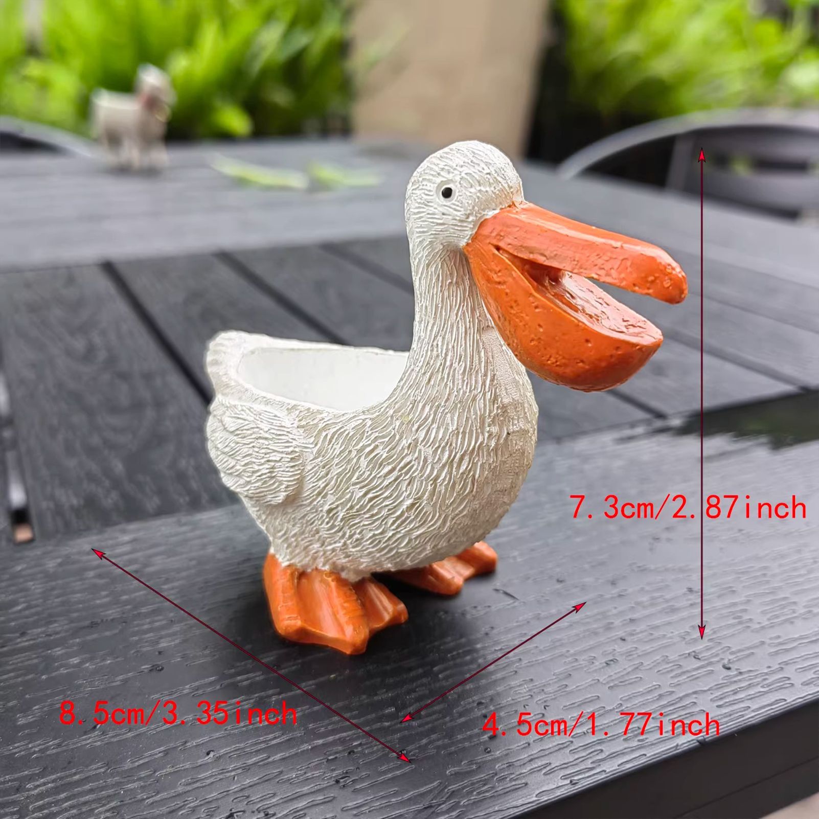 Cute Pelican Planter Pot, Small Resin Pelican Flower Pot with Drainage, Funny Animal Succulent Planter for Indoor Outdoor Garden Desk Decor Gift — image 4