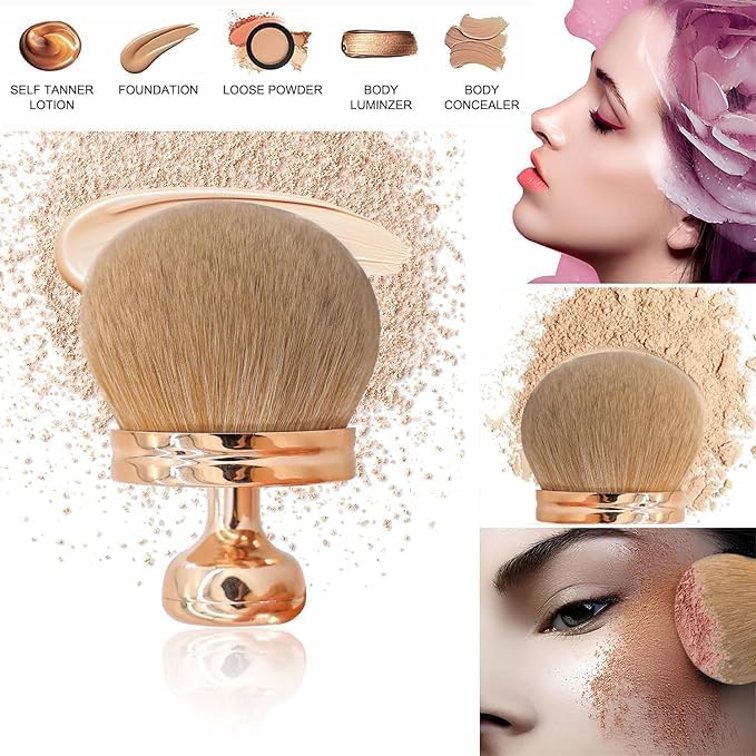 Extra Large Body Self Tanner Makeup Brush, 3 Inch Wide-headed Self Tanning Kabuki Blend Brush for Powder, Blusher, Foundation, Bronzer, Self Tan Face, Body — image 4