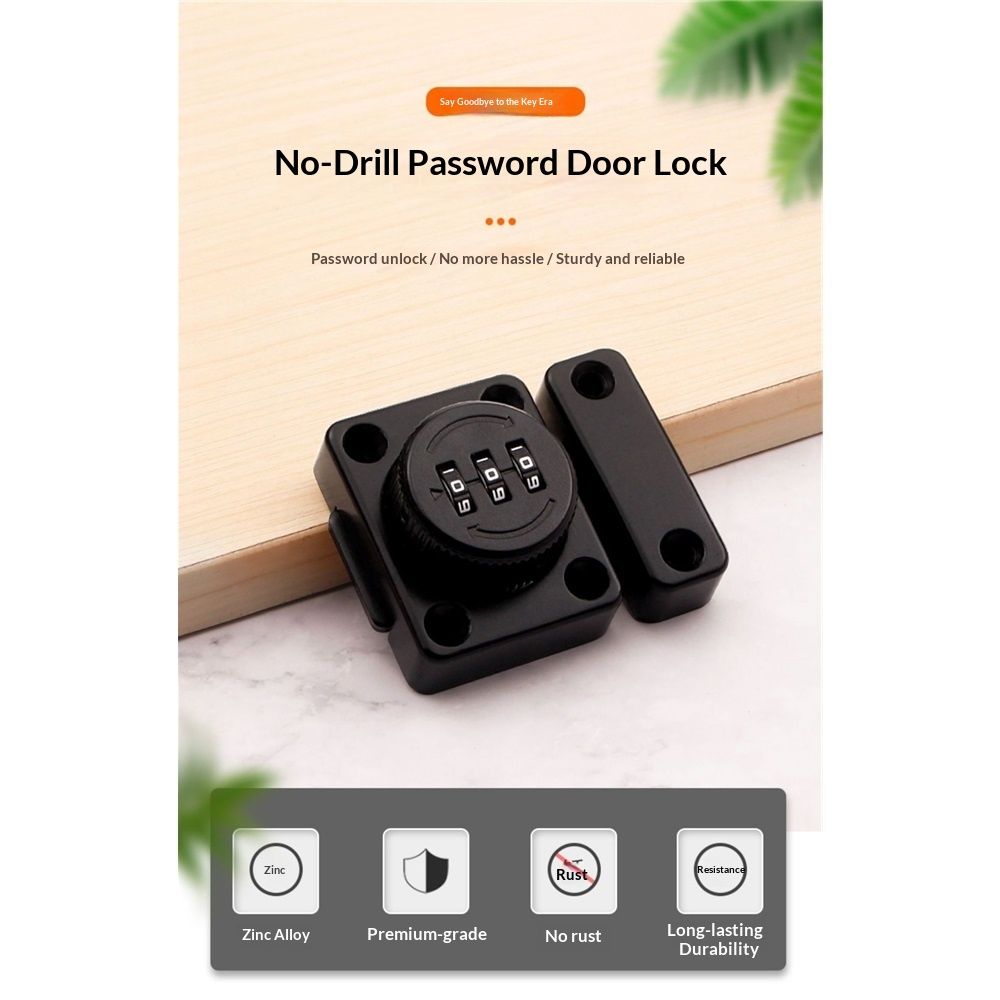Combination Lock Bolt keyless Cabinet Door 3 Code Confidential File Cabinet Lock Applicable to Protecting Your valuables, Confidential documents or Personal — image 3