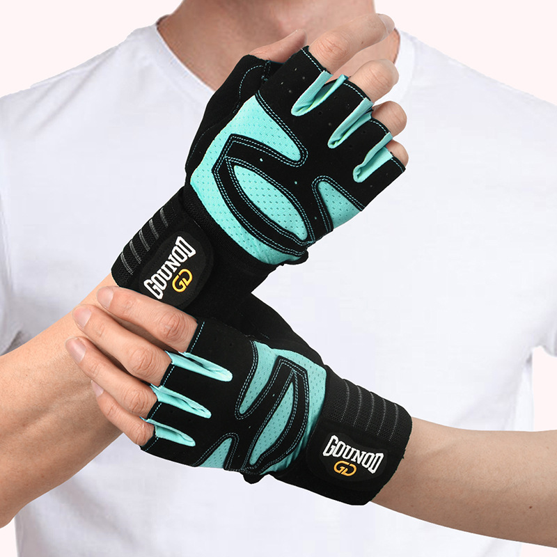 Size L Black And Blue Breathable Anti-Slip Gym Gloves for Workout and Weightlifting - Durable, Adjustable Fitness Gloves for Men and Women โ image 4