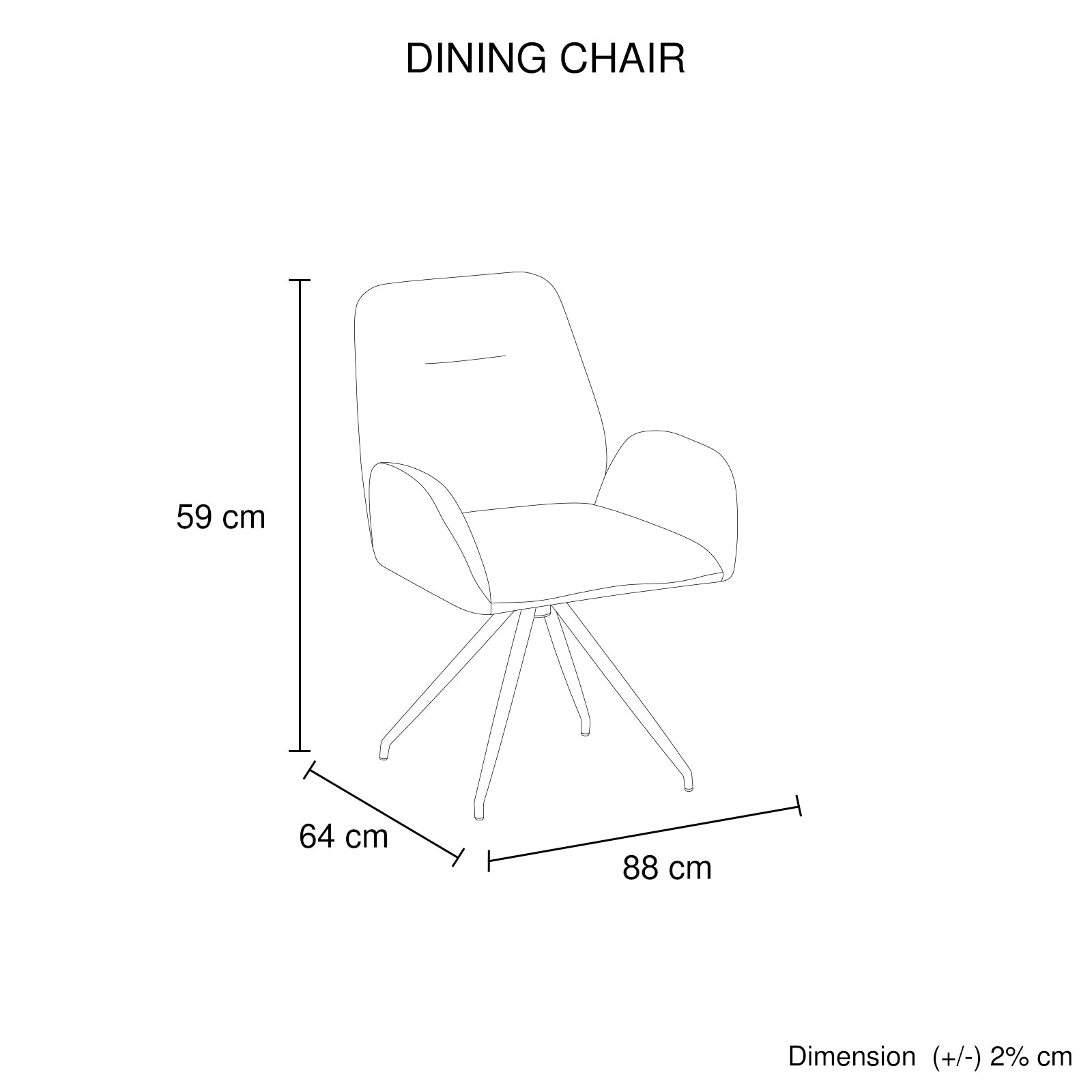Dining Chair Corduroy Fabric Upholstered Seat Powder Coated Iron Legs — image 3