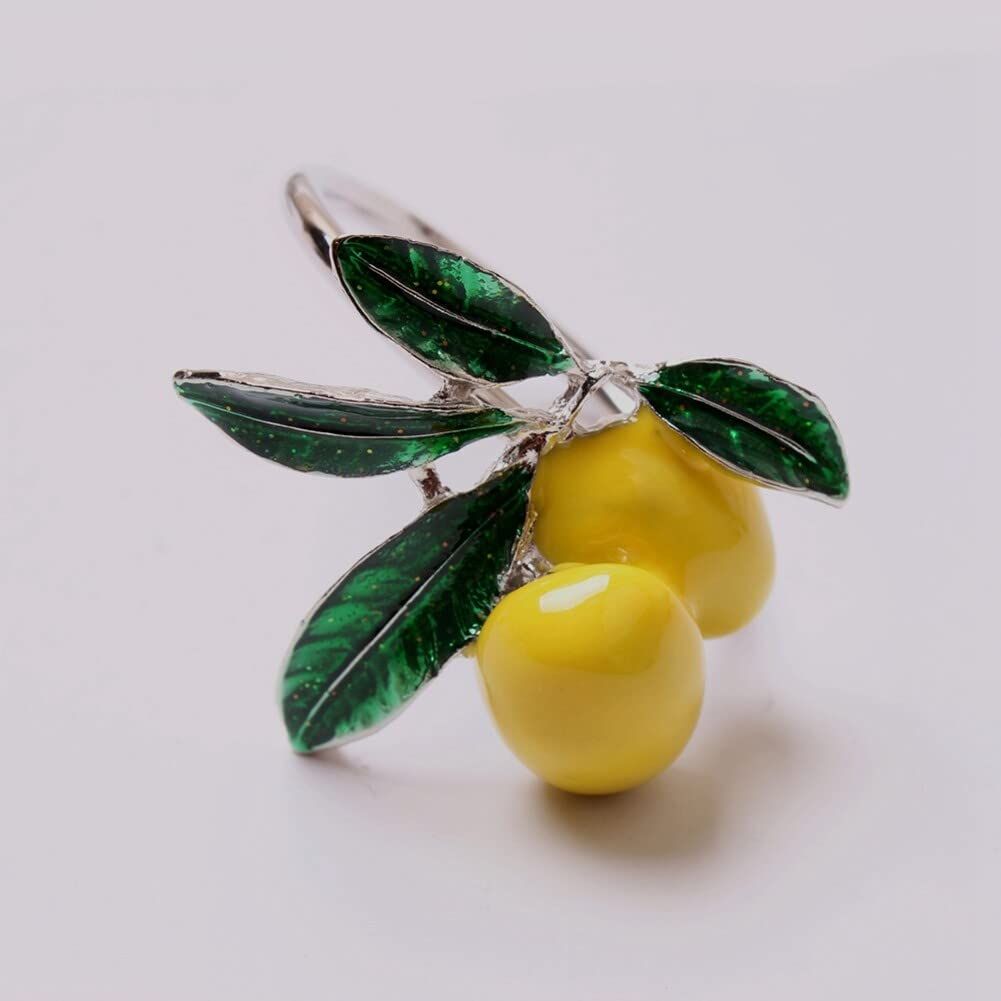 6pc Lemon Napkin Rings Napkin Holder Creative Fruits Napkin Rings Buckles Farmhouse Napkin Rings Table Decor — image 3