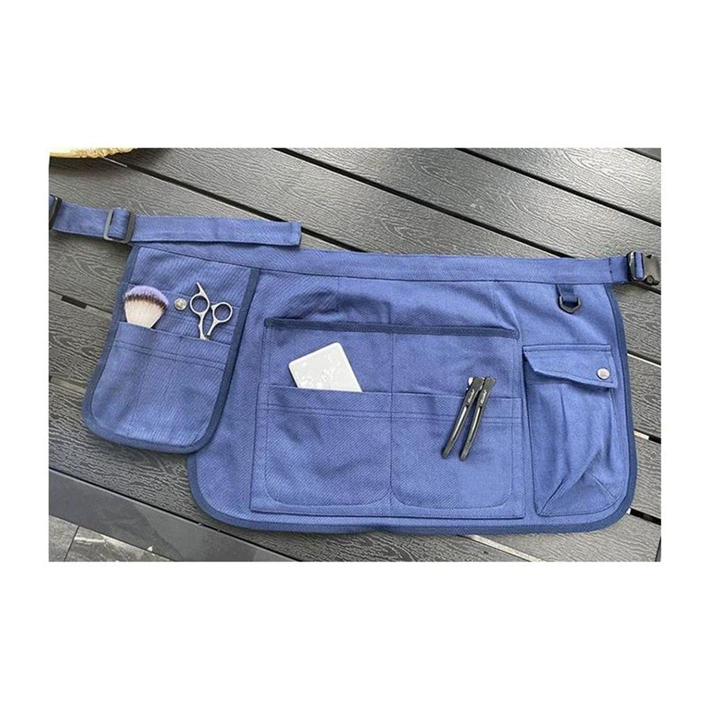 Tool Apron Half polyester Apron With Muti-Pockets for Home Garden Painting Crafting Woodworking (dark blue) — image 4