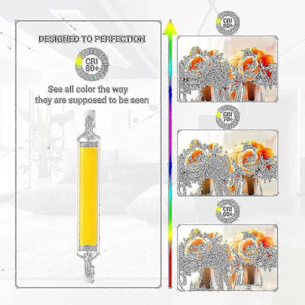 [CA] R7s 118mm 20w LED Bulb Cool White 6000k, 3000lm, J118 400w Halogen Bulb Equivalent, Dimmable, 360 Degree Linear 20w R7s Tw — image 3