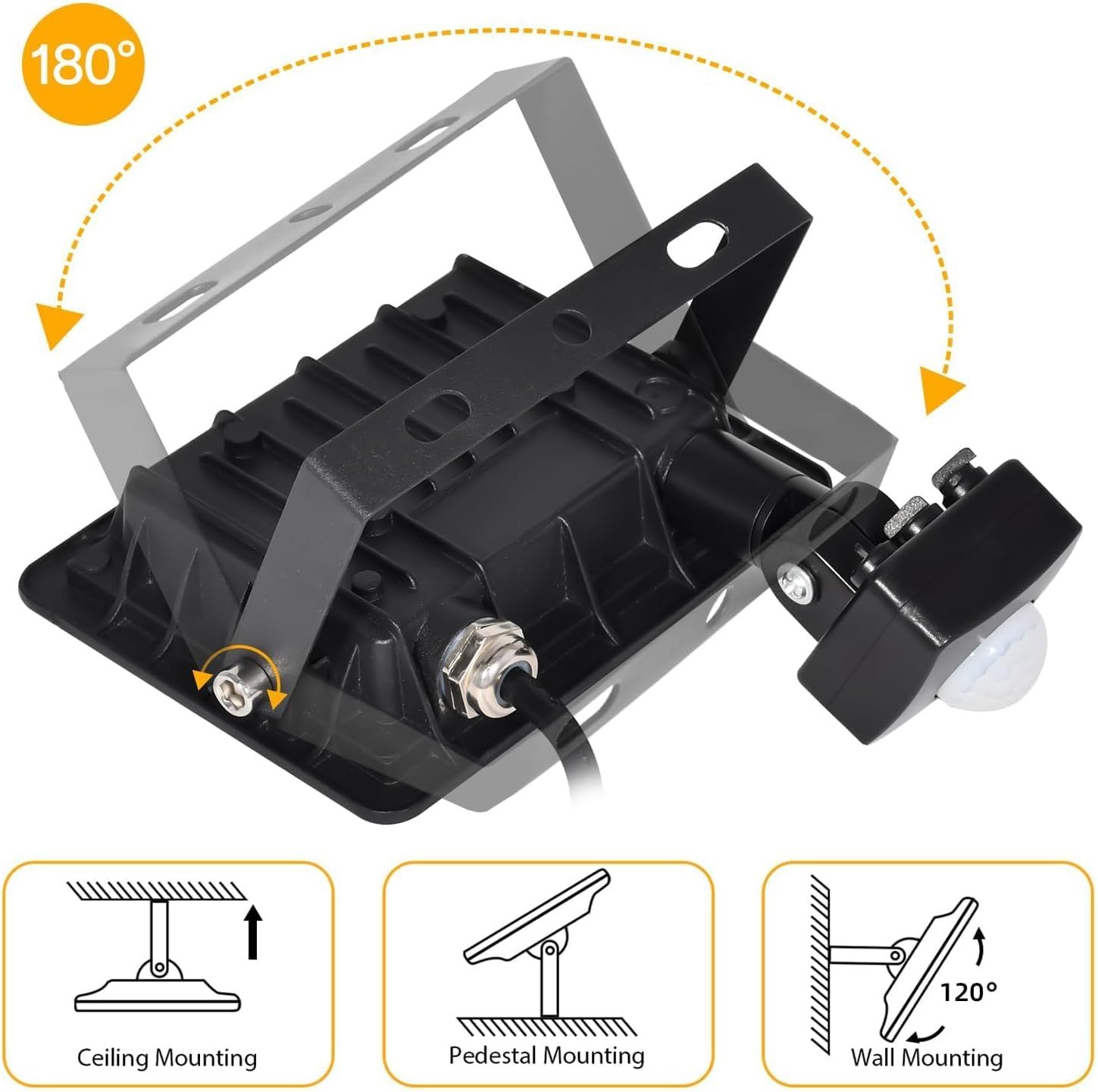 50W LED Floodlight with Motion Sensor IP66 Waterproof 5000LM 6500K Cool White — image 6