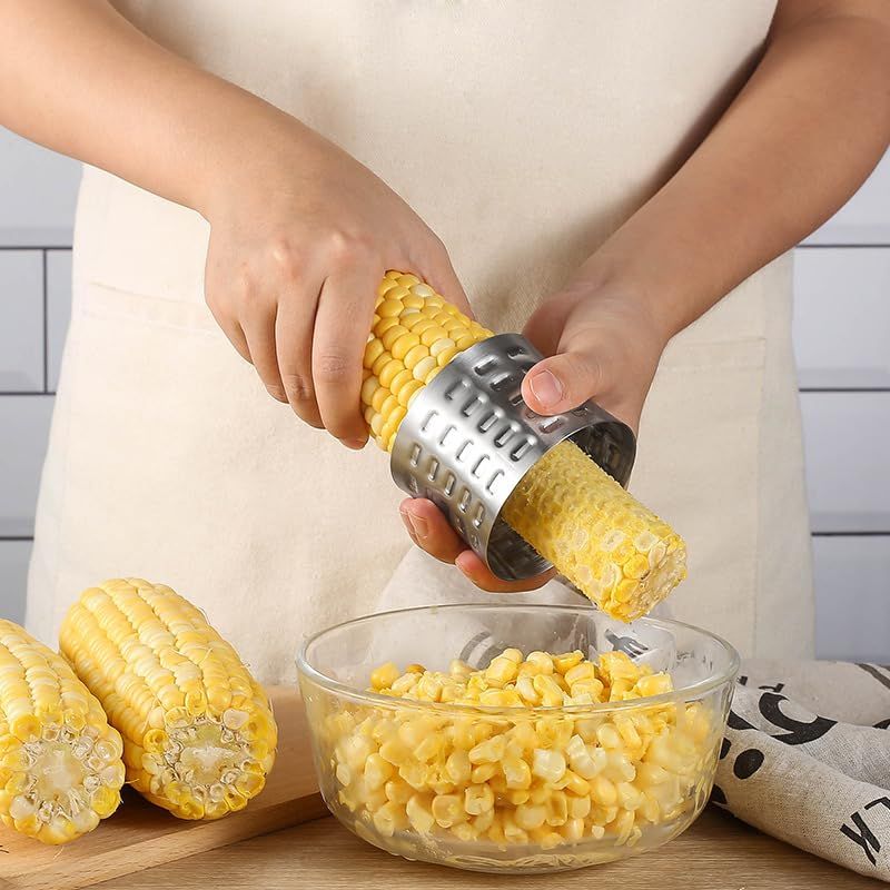 Corn Stripping Tool, Stainless Steel Corn Stripper Kernel Cutter with Grip, Easy to Remove Kernels from Fresh Corn โ image 2