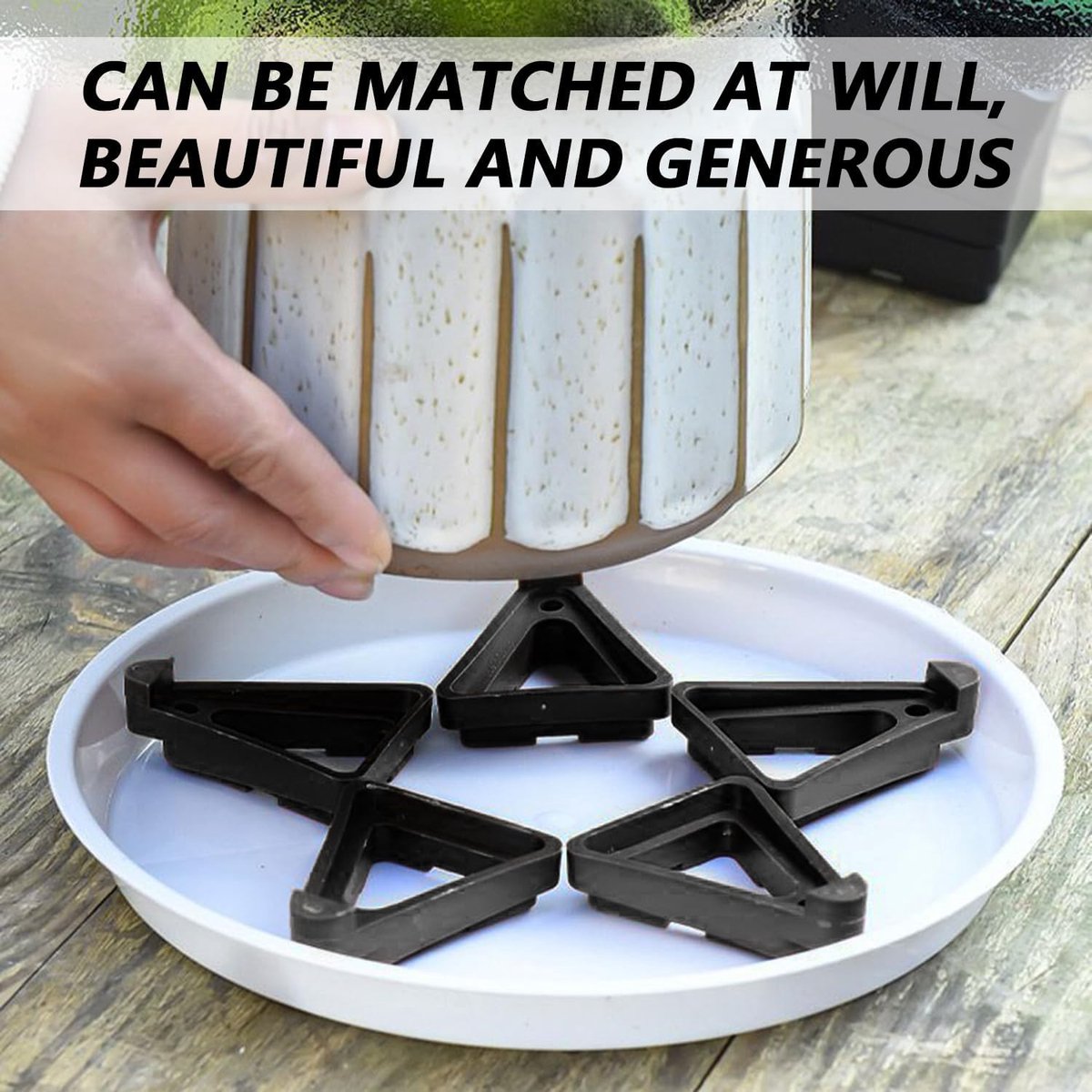 12 pieces - Flowerpot feet - Pot feet - Plant supports - Planter coasters - Flowerpot lifters - Triangular Planter Feet - Flowerpot risers - Non-slip — image 4