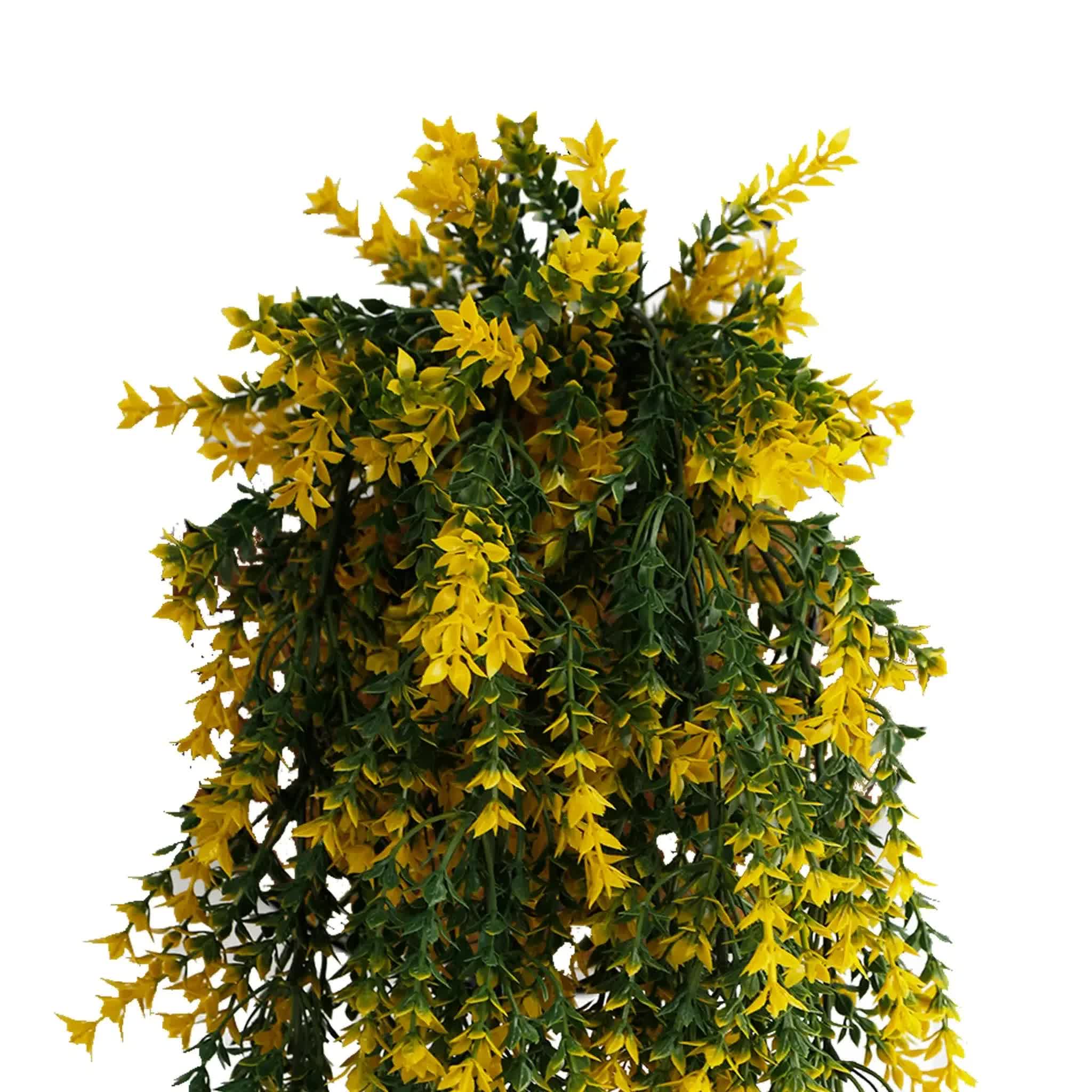 Artificial Hanging Yellow and Green Willow Leaf Garland Bush UV Resistant and Fire Rated 20cm x 76cm — image 2