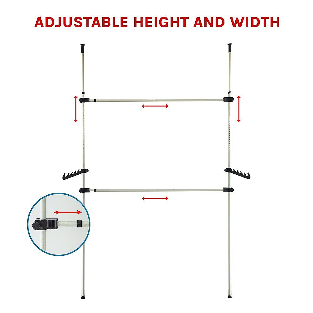 Heavy Duty Adjust Clothes Rail Storage Garment Shelf Hanging Display Stand Rack โ image 5