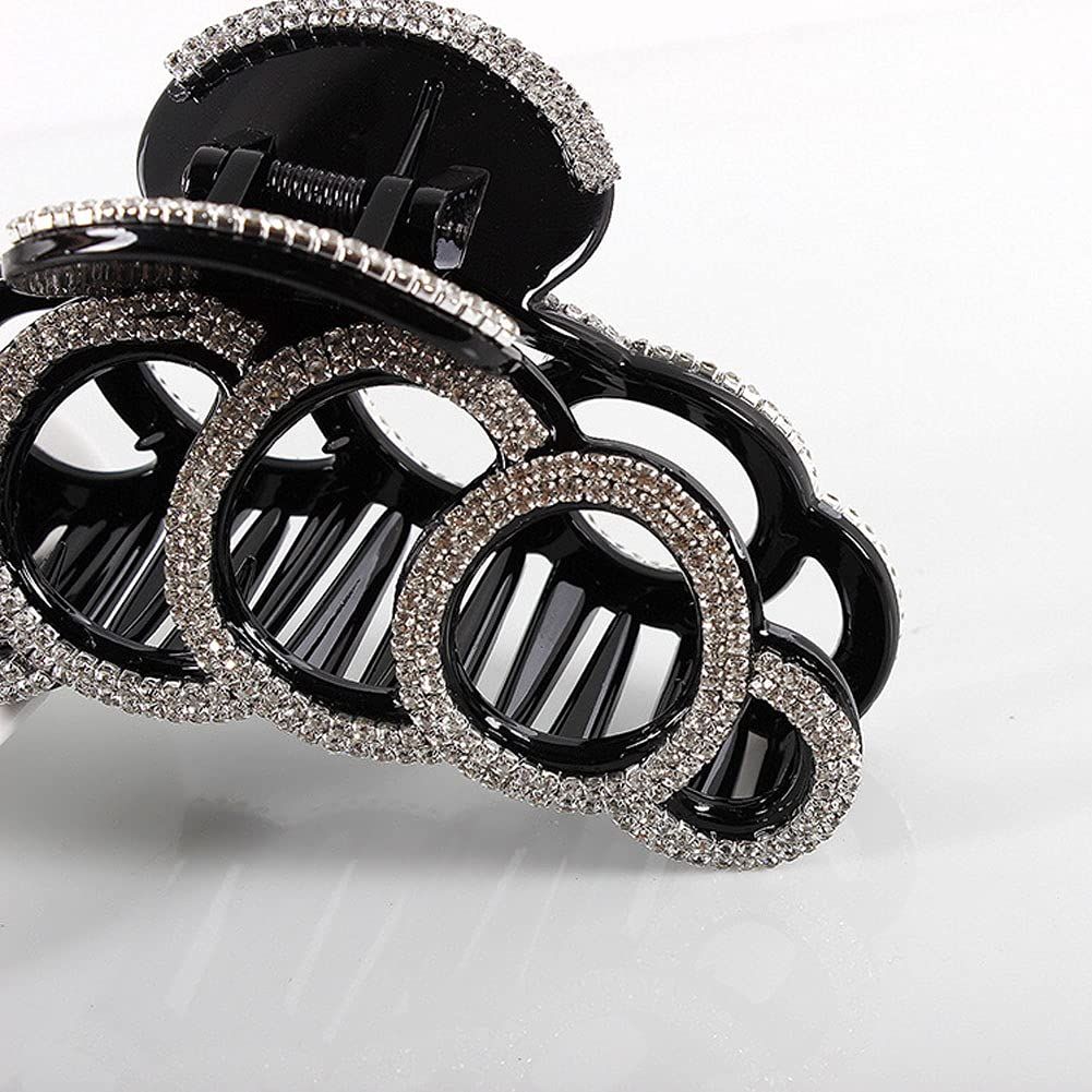 Large Elegant Fancy Rhinestones Hair Claw Clips Hair Clamp Crystal Jaw Clips Hairpins for Women Lady (White) โ image 3
