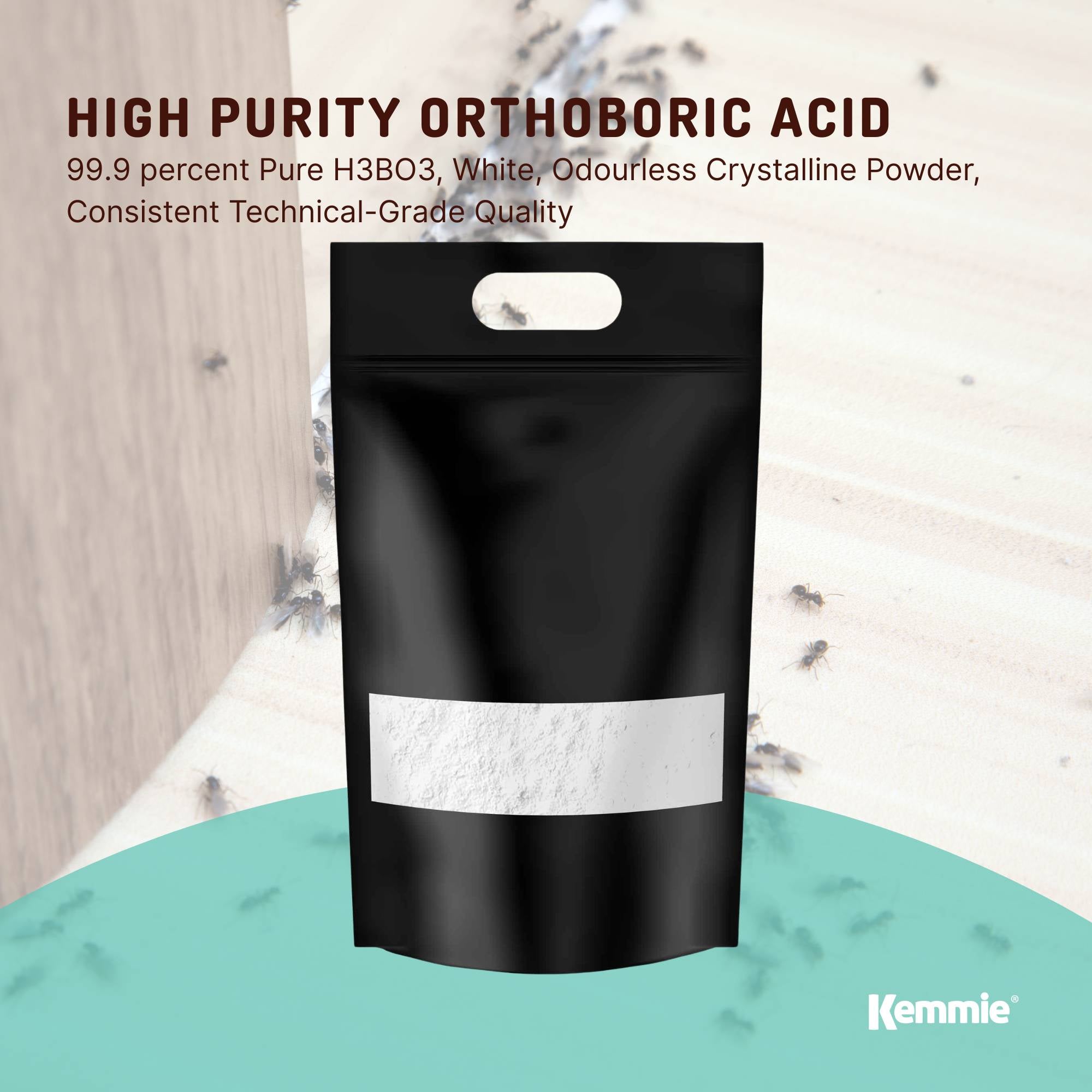 Kemmie 10Kg Boric Acid Powder 99.9% Pure - Soluble Orthoboric Acid H3BO3 — image 2