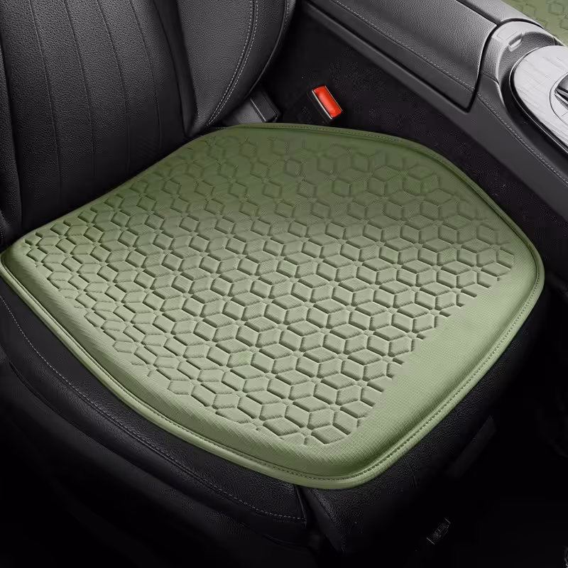 Green Universal Cooling Gel Seat Cushion - TPR Breathable Honeycomb Pad for Car & Office Chair