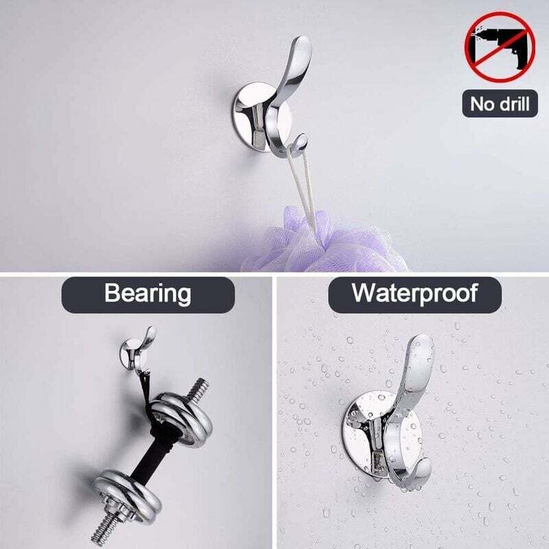Coat Hook Wall Mounted Towel Hook Polished Stainless Steel Coat RObe Kitchen Tea Towel Hanger Without DAmaging The Wall — image 2