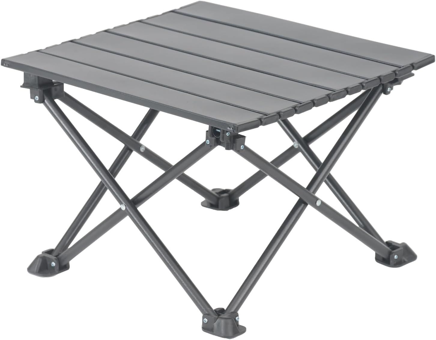 Roll-Up Camping Table, 4-Person Lightweight Portable Outdoor Table with Carry Bag for Picnics BBQ Travel (15.7”x13.7”x11” Black)