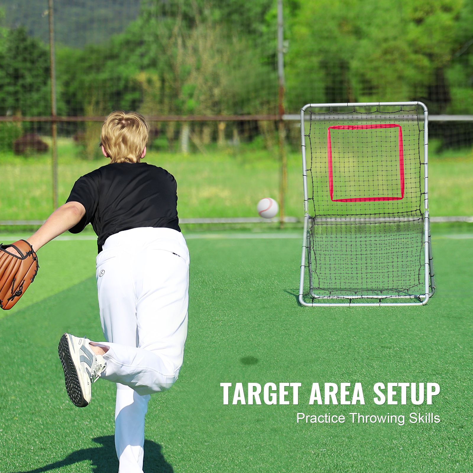 Baseball And Softball Rebounder Net, 3.5 x 6 ft PitchBack Baseball Pitching Nest, Softball Pitchback Net, Fielding Trainer, Bounce Back Net for — image 4