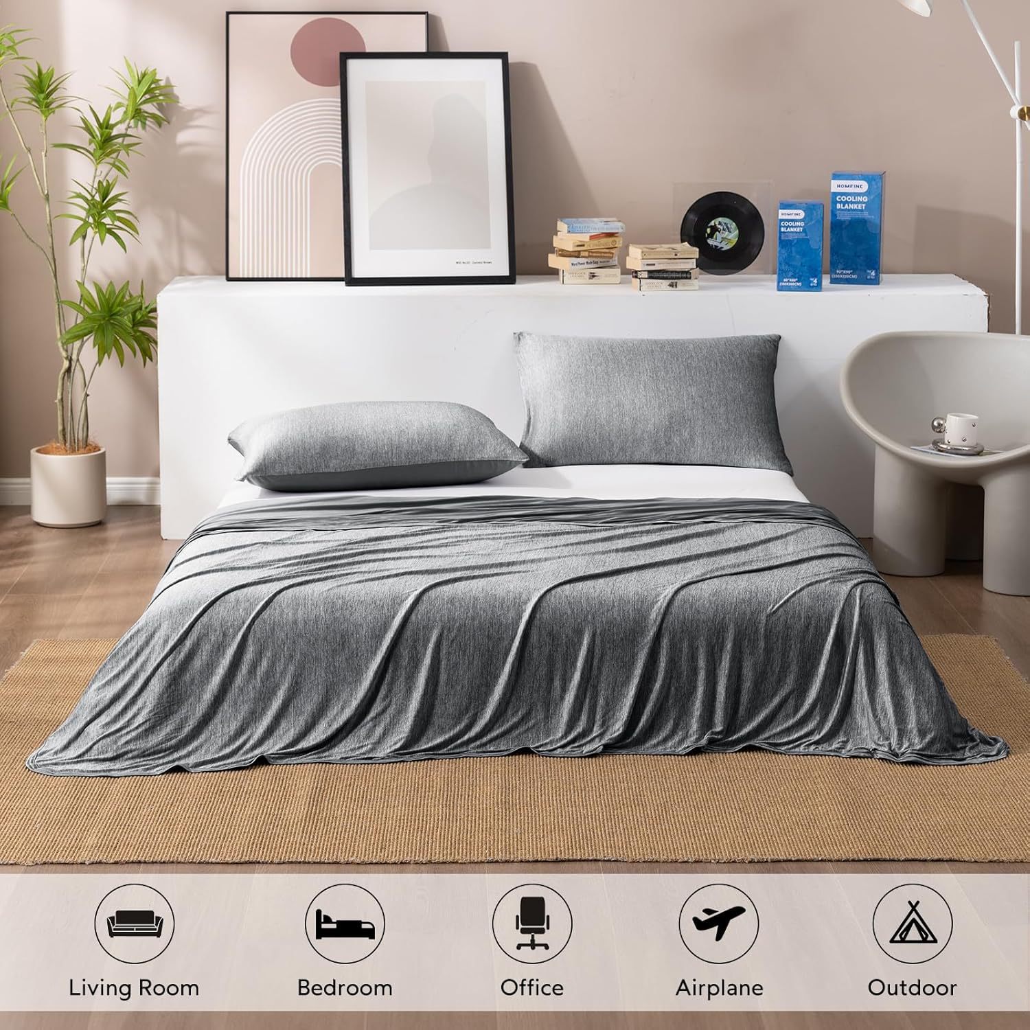 Pink Queen Size 200x150CM Cooling Blanket for Hot Sleepers - Lightweight Breathable All-Season Throw, Hand / Machine Washable โ image 4